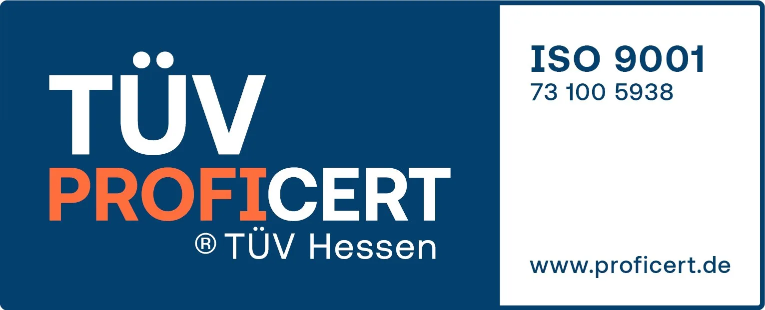 Siegel TÜV PROFICERT, TÜV Hessen, ISO 9001